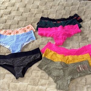 ASSORTMENT OF PINK CHEEKY PANTIES 9pc